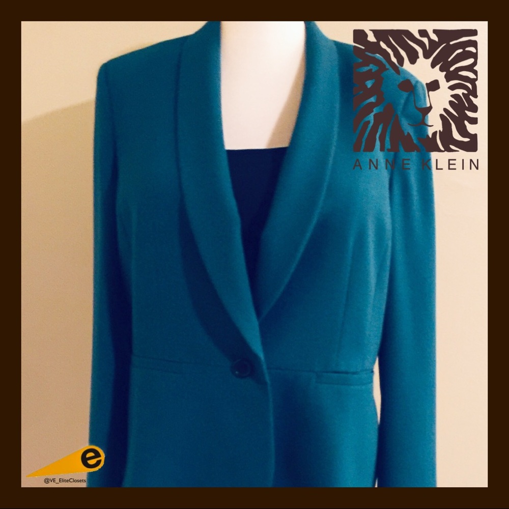 EUC ANNE KLIEN Teal Blazer - Size 14